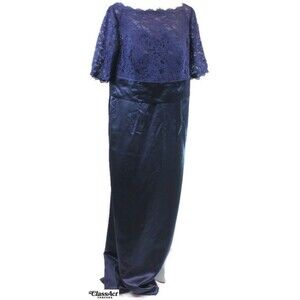 NWT JJ’s House Women’s Wedding Nawy Lace top Mob Dress Long Flowy Skirt Plus 20W